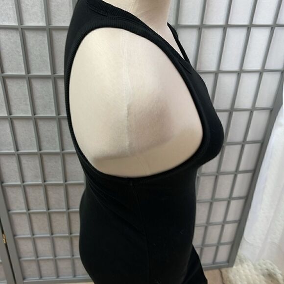 Zara Ribbed Bodycon Dress, Black Medium. - Picture 5 of 8